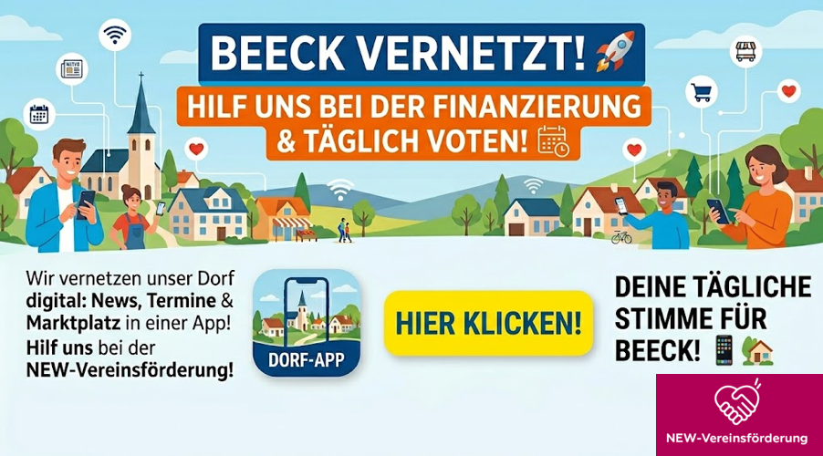 Abstimmungsbanner für NEW-Vereinsförderung Beeck